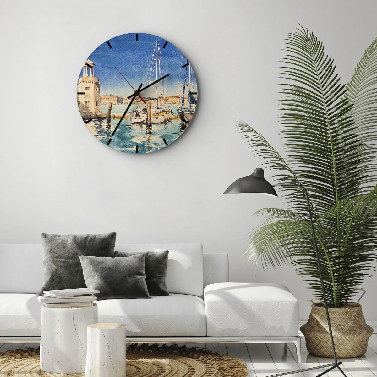 Wandklok - Klok - Zonnige lagune - 40x40 cm
