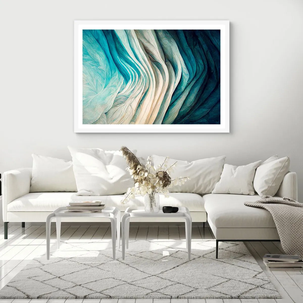 Poster in een witte lijst - Blauwe onverzadigbaarheid - 50x40 cm