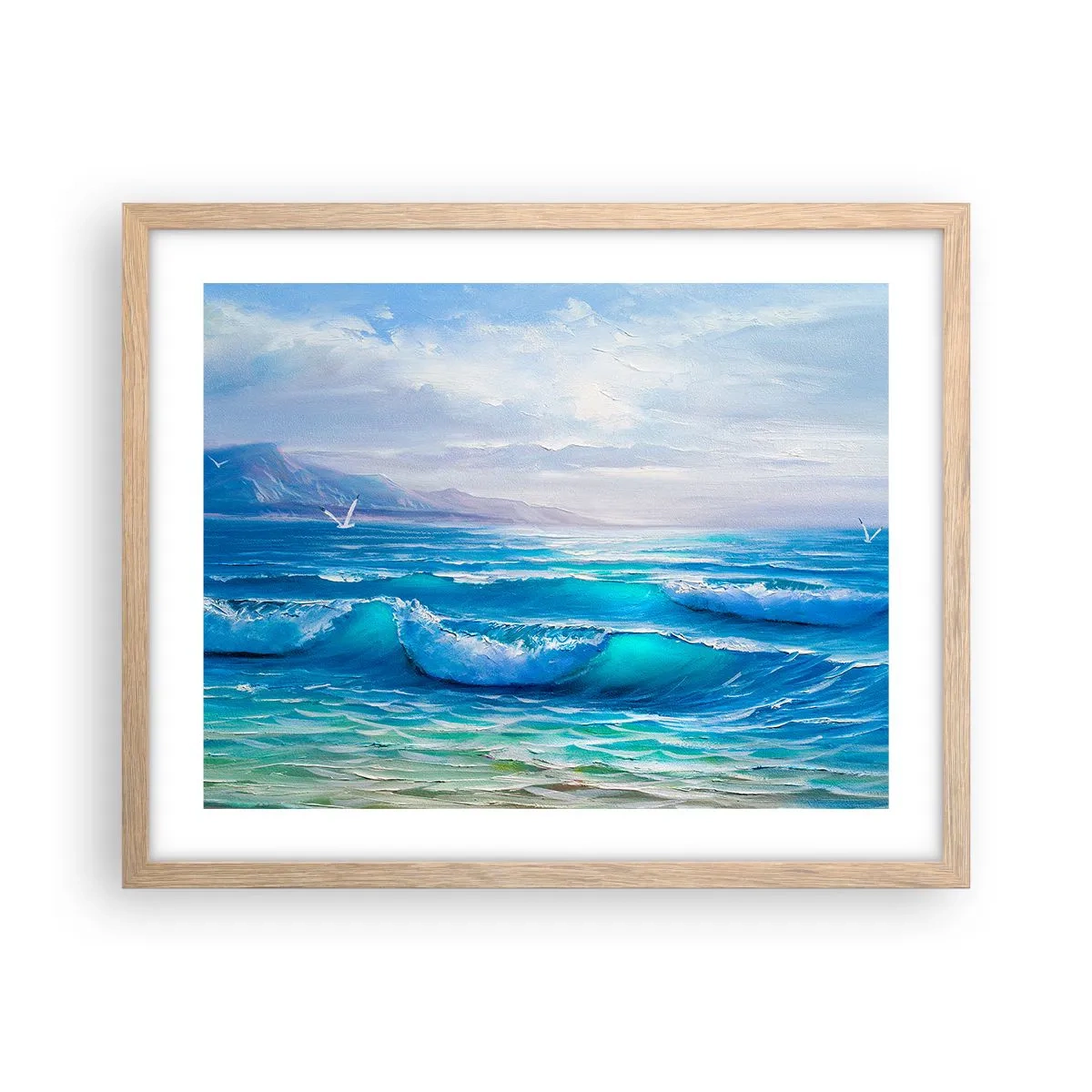 Een poster in een licht eiken lijst - Het brengt verlichting - 50x40 cm