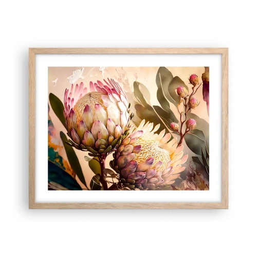 Een poster in een licht eiken lijst - Teeder omarmd - 50x40 cm