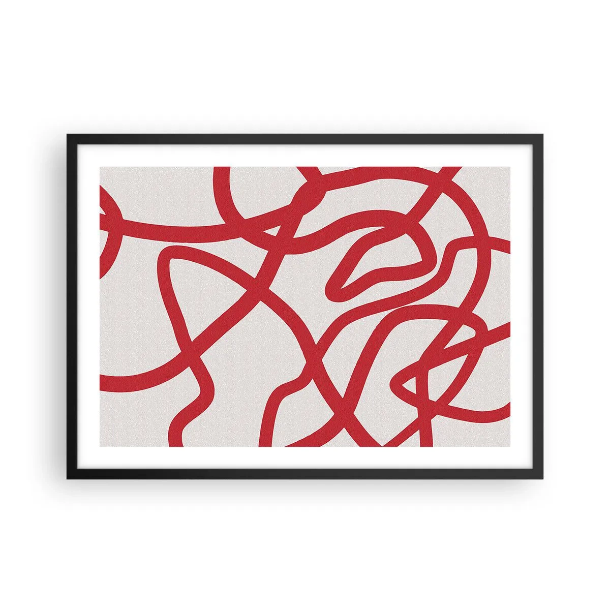 Poster in een zwarte lijst - Rood op wit - 70x50 cm