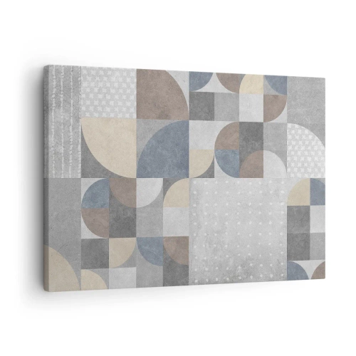 Schilderen op canvas - Geometrisch patroon in pasteltinten - 70x50cm - Keramische fantasie - Moderne wanddecoratie voor woonkamer en slaapkamer ARTTOR