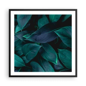 Poster in een zwarte lijst - Groen op zichzelf - 60x60 cm