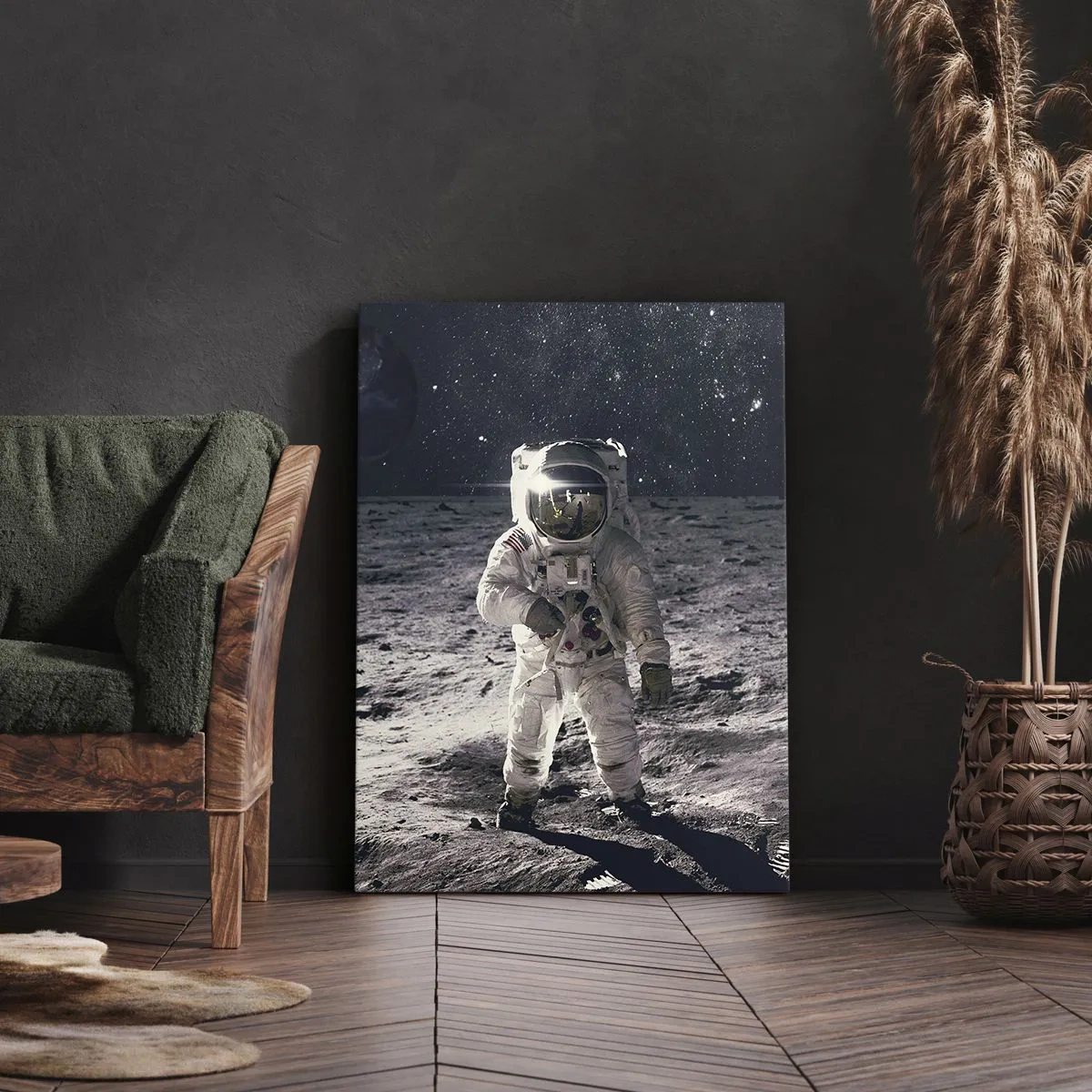 Schilderen op canvas - Groetjes van de maan - 45x80 cm