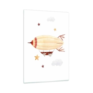 Schilderen op glas - Luchtschip - 80x120 cm