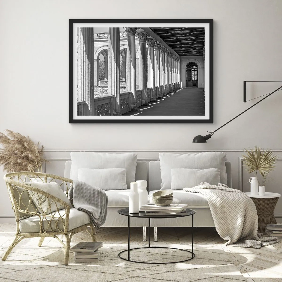 Poster in een zwarte lijst - Zonnige arcade - 70x50 cm