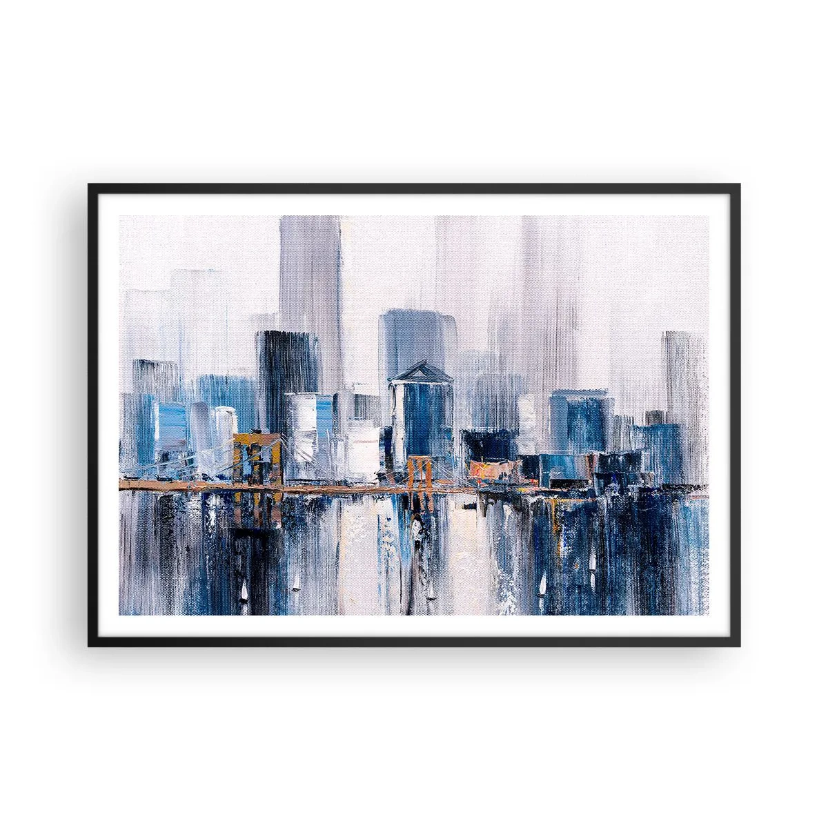 Poster in een zwarte lijst - New Yorkse impressie - 100x70 cm