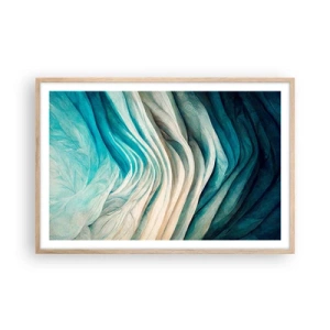 Een poster in een licht eiken lijst - Blauwe onverzadigbaarheid - 91x61 cm