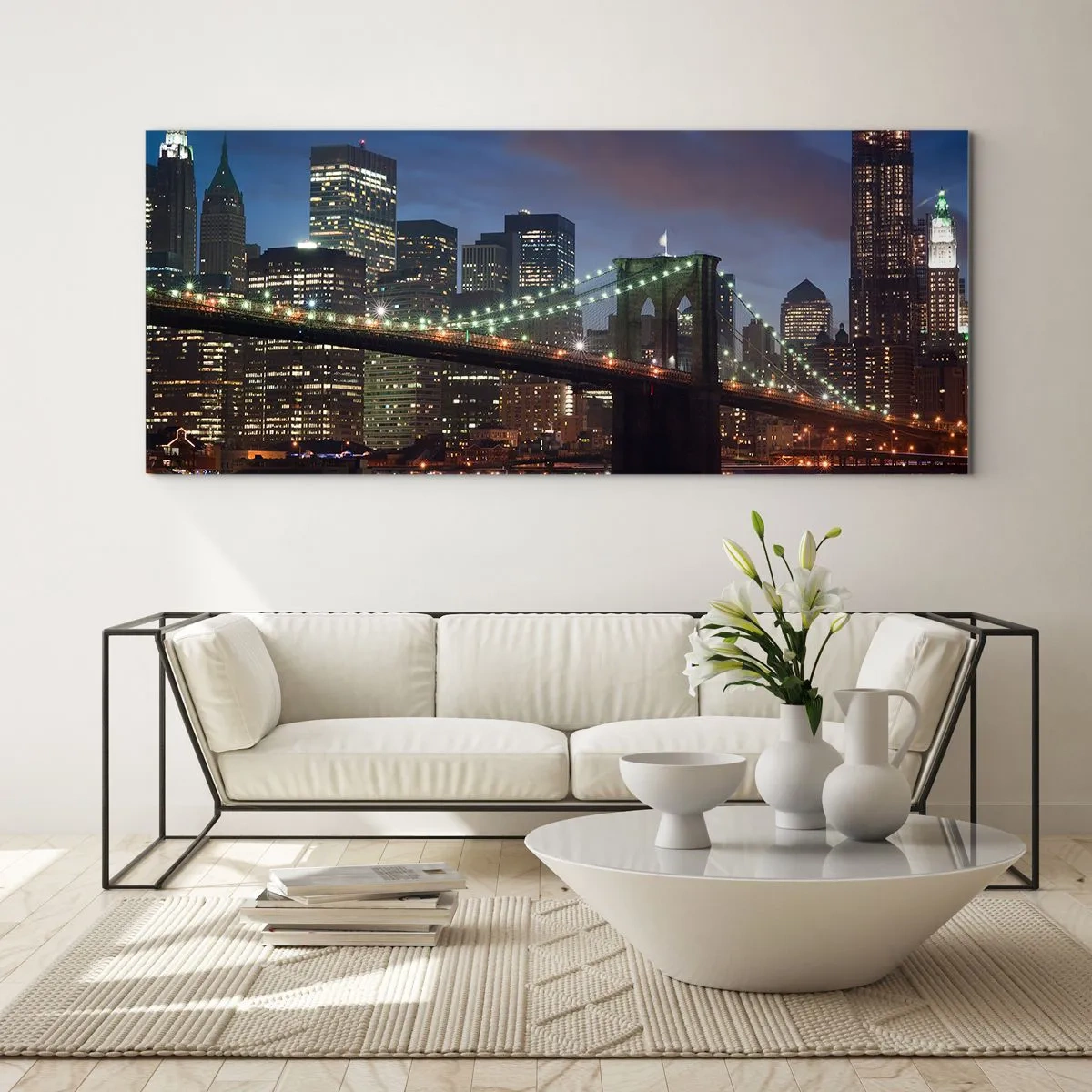 Schilderen op glas - Gloeiende nacht - 90x30 cm