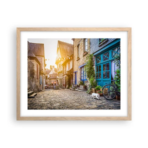 Een poster in een licht eiken lijst - De witte geest van het stadje - 50x40 cm