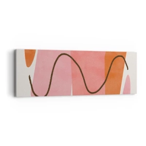 Schilderen op canvas - zachte beweging van vormen - 90x30 cm