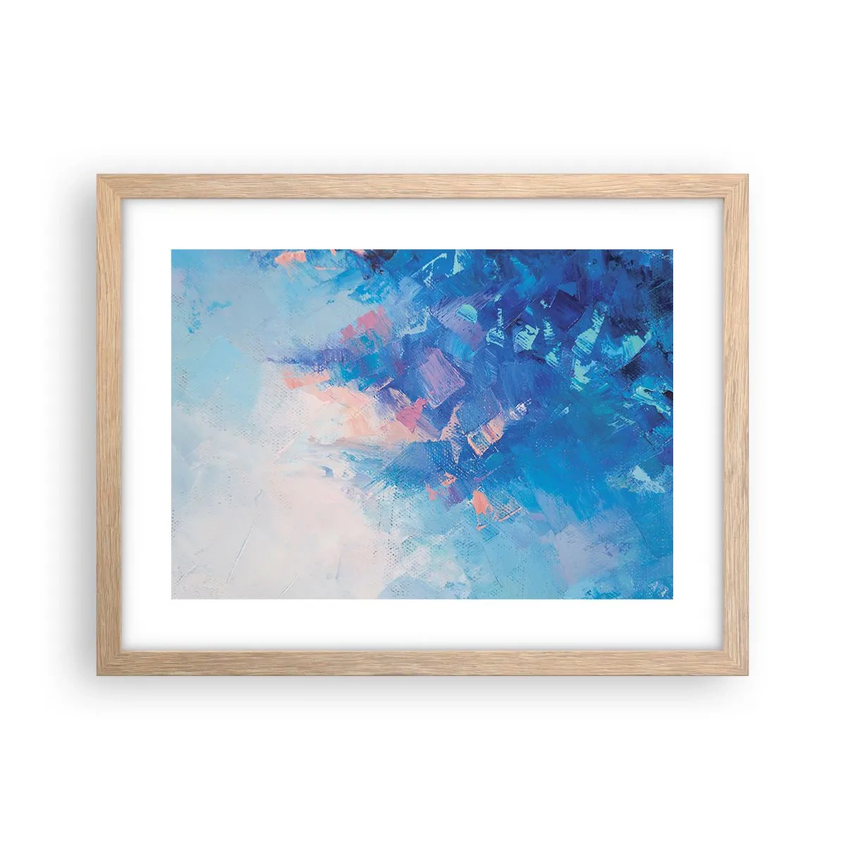 Een poster in een licht eiken lijst - Winter abstractie - 40x30 cm