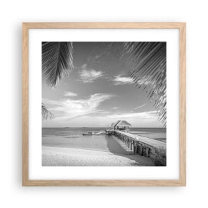 Een poster in een licht eiken lijst - Herinnering of droom? - 40x40 cm