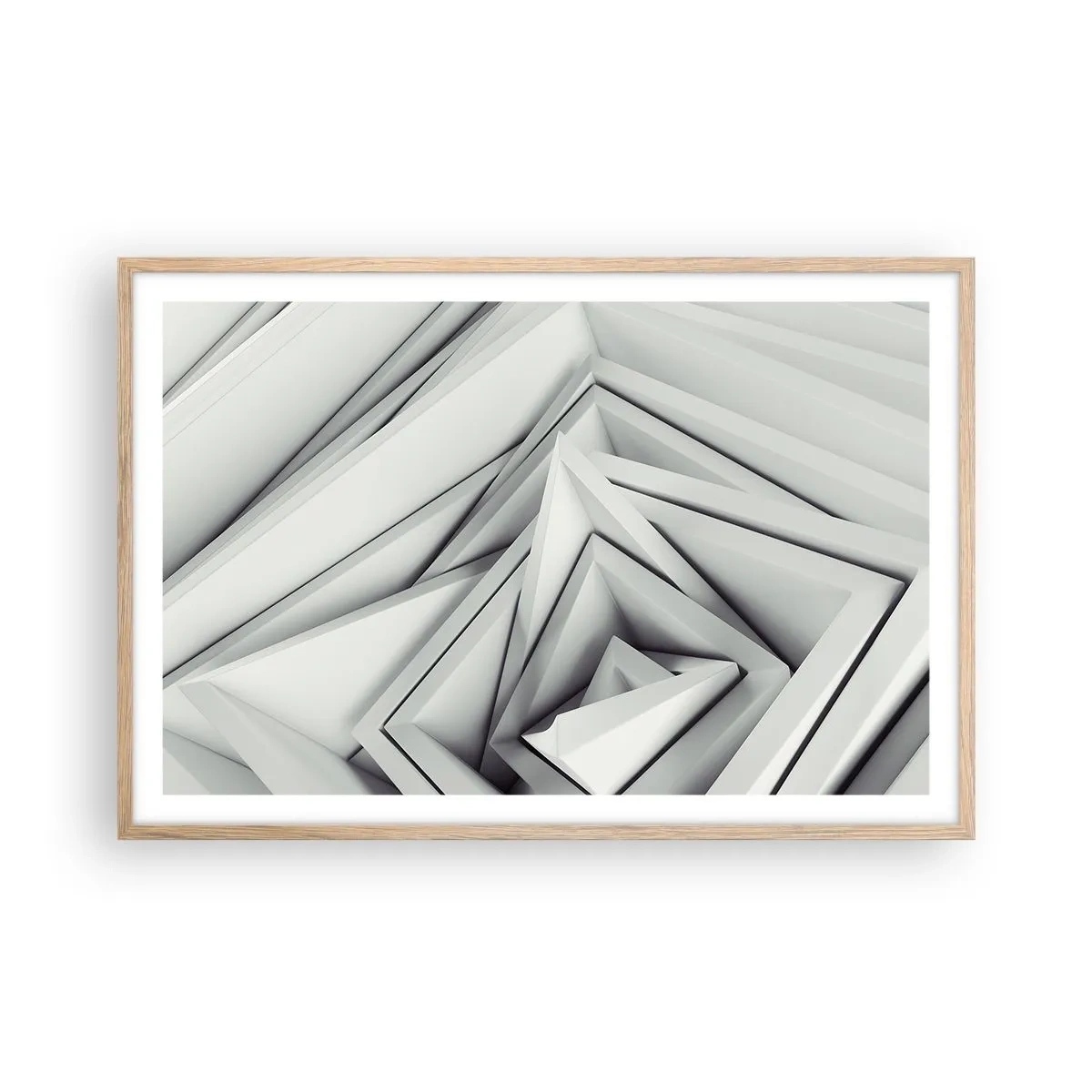 Een poster in een licht eiken lijst - Scherpe hoeken knoppen - 91x61 cm