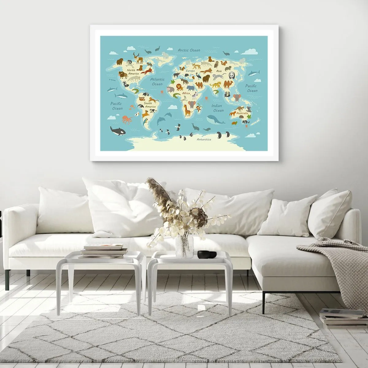 Poster in een witte lijst - Goede buren - 100x70 cm