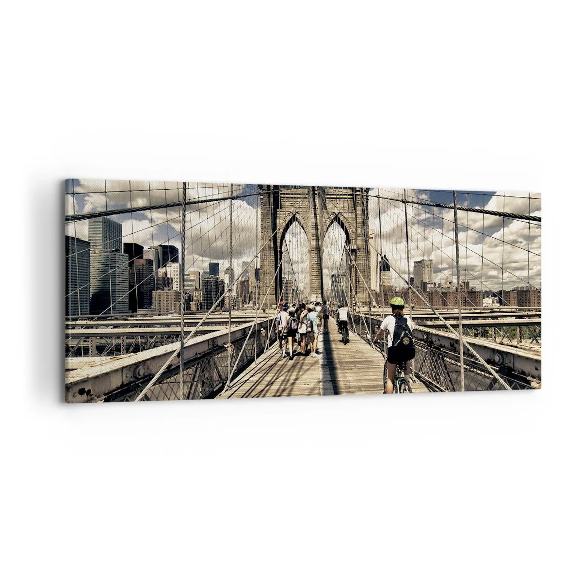 Schilderen op canvas - Midden in het hart van de stad - 120x50 cm