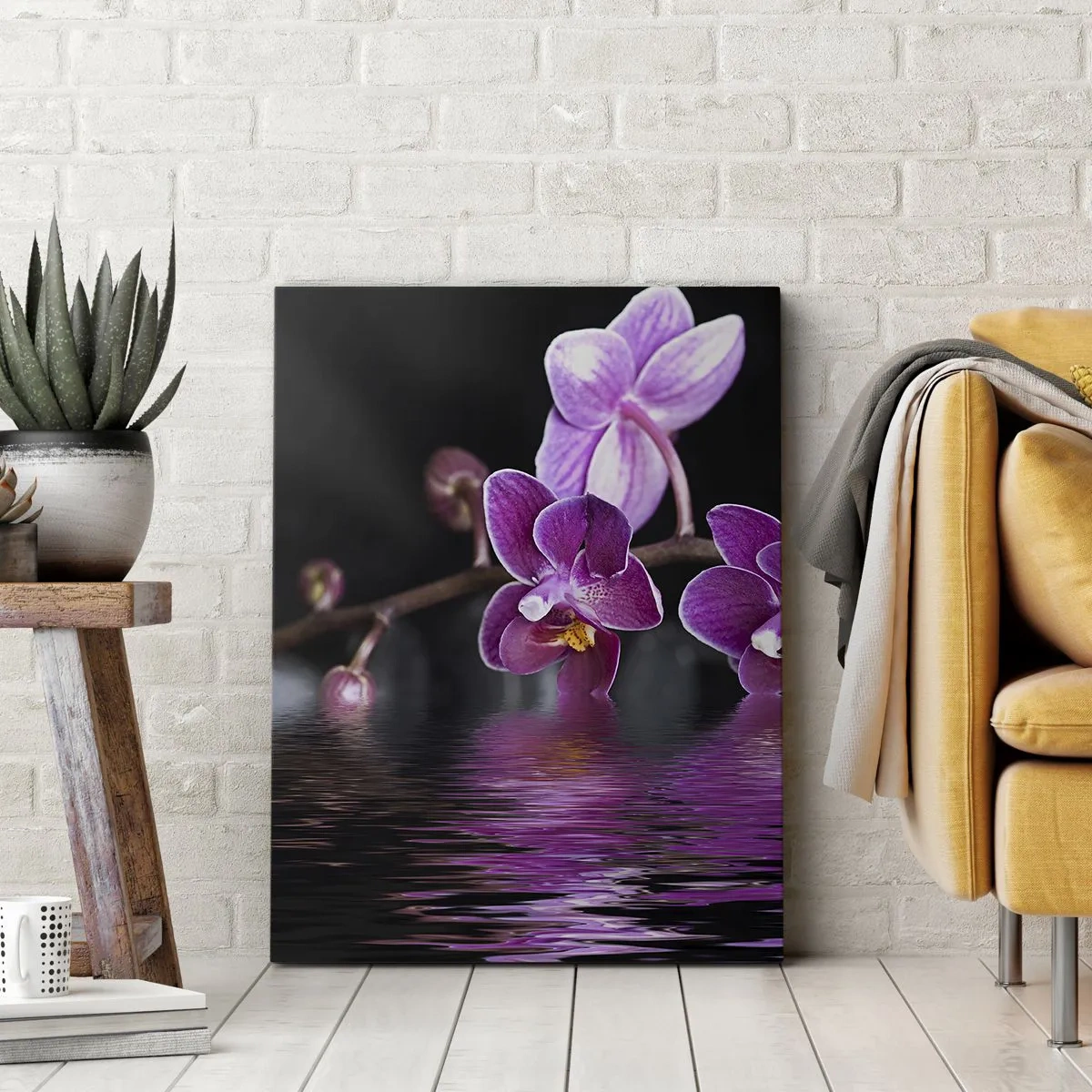 Schilderen op canvas - Lila weerspiegeling van schoonheid - 70x100 cm