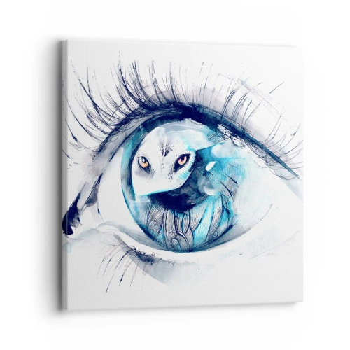 Schilderen op canvas - Oog in oog met wildheid - 30x30 cm