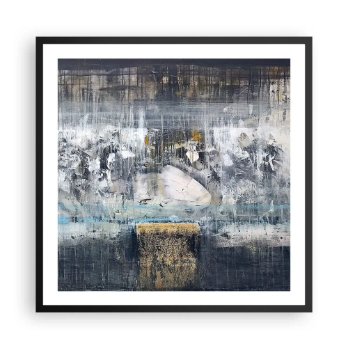 Poster in een zwarte lijst - Als op ijs, als zo moeizaam - 60x60 cm