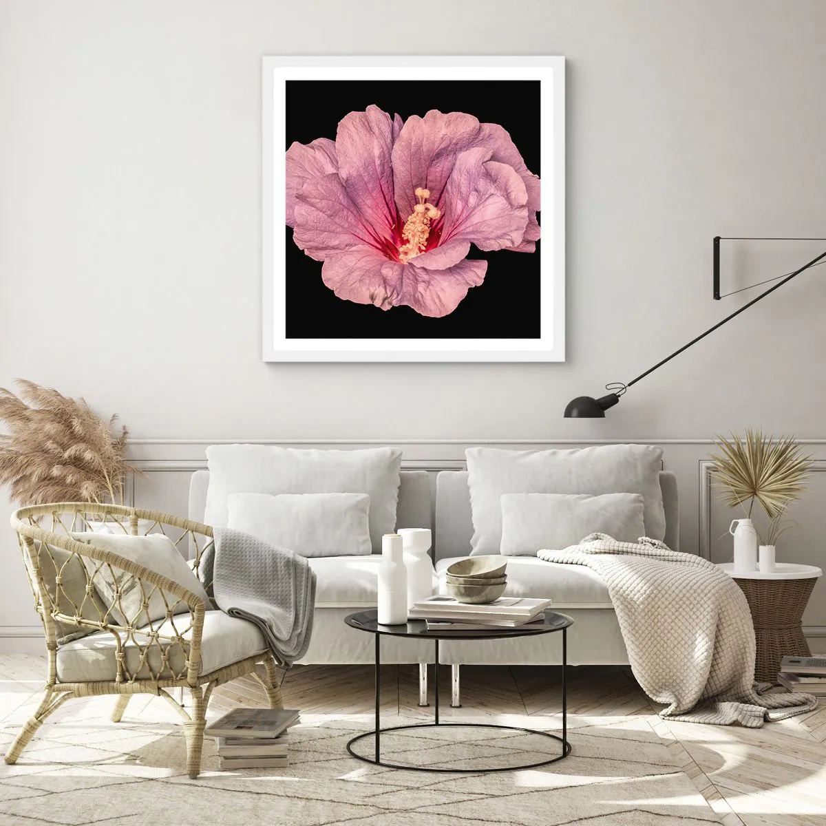 Poster in een witte lijst - Recht in het hart - 60x60 cm