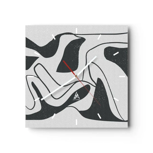 Wandklok - Klok - Abstract doolhofplezier - 30x30 cm