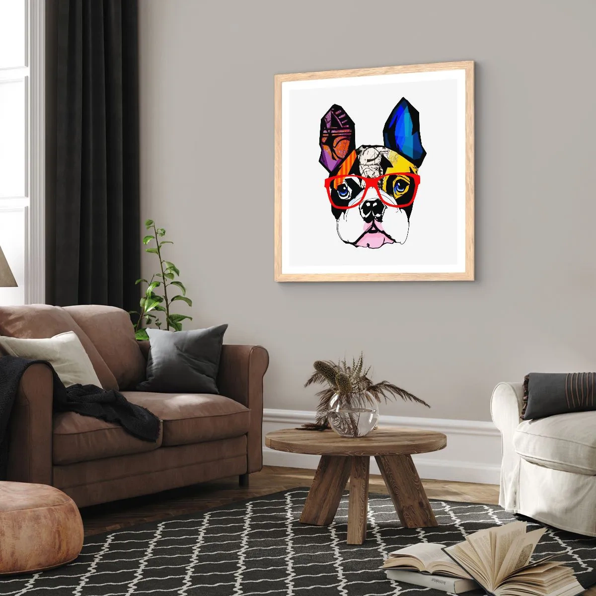 Een poster in een licht eiken lijst - intellectueel - 30x30 cm