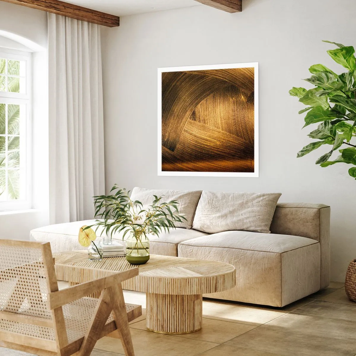 Poster - In een gouden doolhof - 40x40 cm