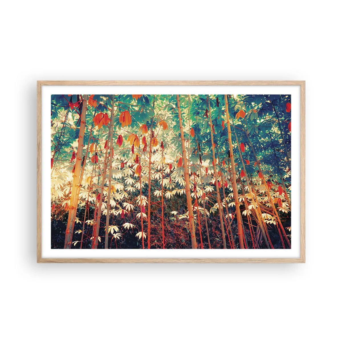 Een poster in een licht eiken lijst - Het geheime leven van de bladeren - 91x61 cm