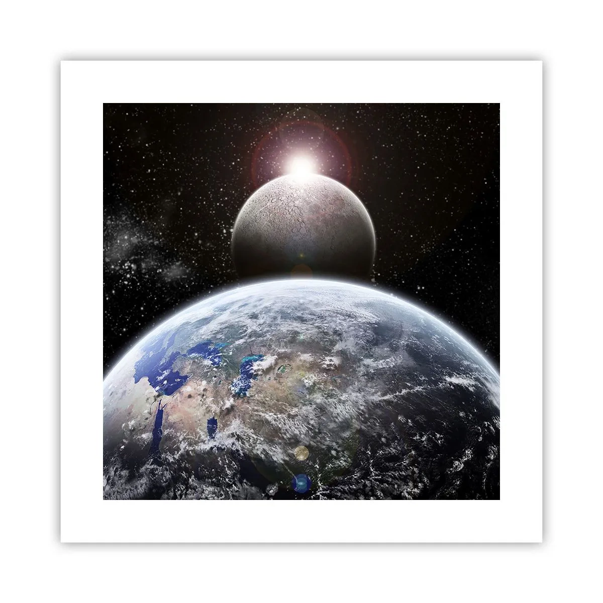 Poster - Kosmisch landschap - zonsopgang - 40x40 cm