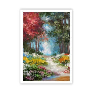 Poster - Bostuin, bloemenbos - 70x100 cm