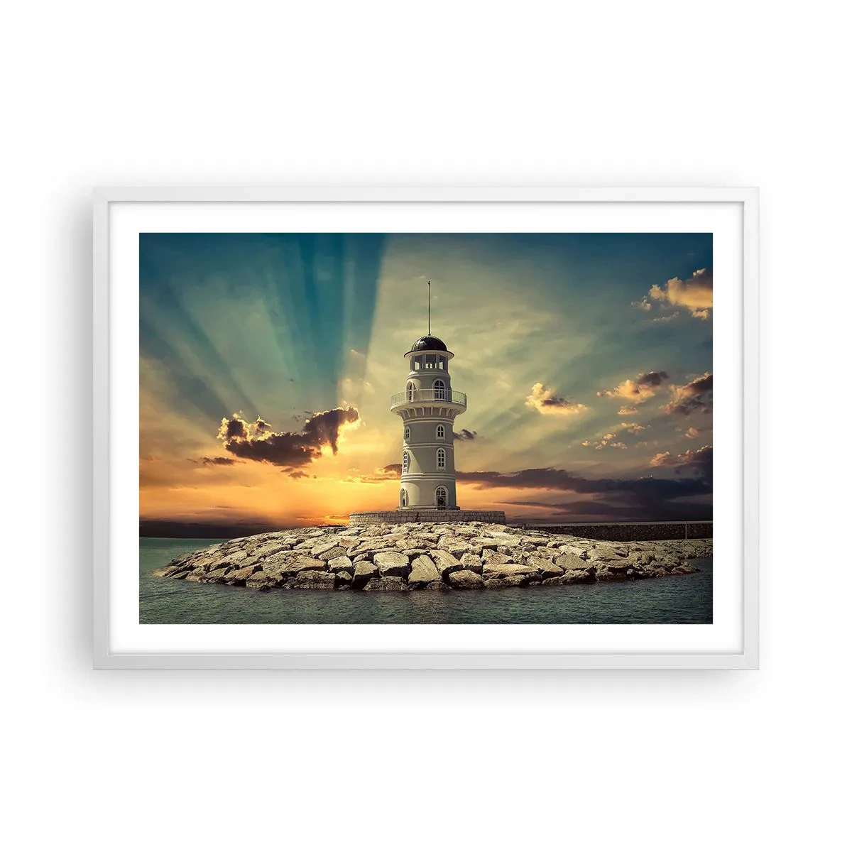 Poster in een witte lijst - Licht - Goed - Schoonheid - 70x50 cm