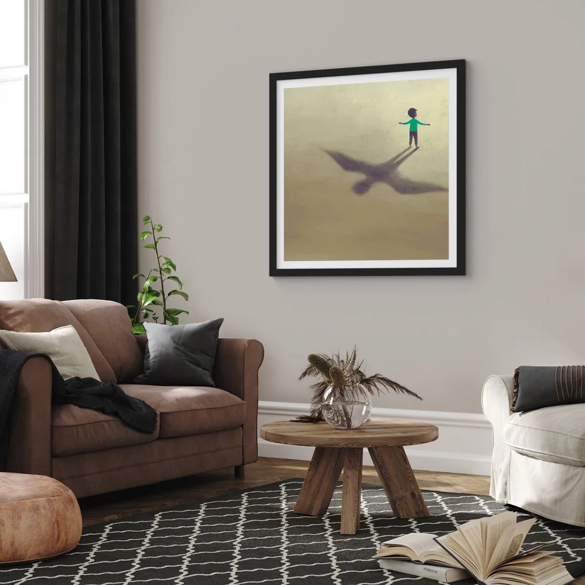 Poster in een zwarte lijst - De held van de toekomst - 40x40 cm