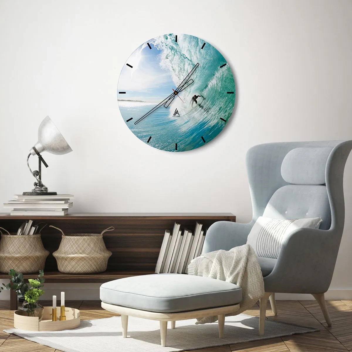 Wandklok - Klok - Altijd op de golf - 40x40 cm