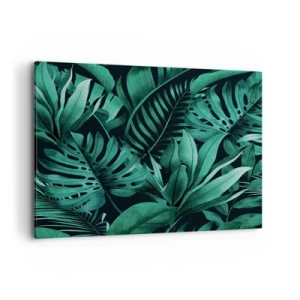 Schilderen op canvas - De diepte van tropisch groen - 100x70 cm