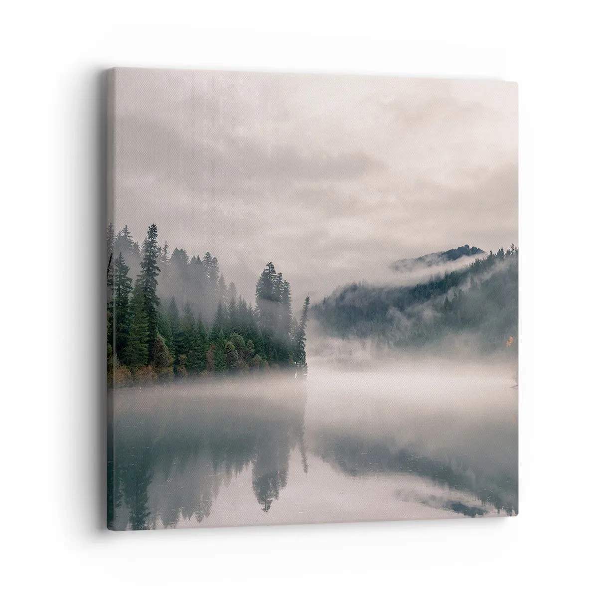 Schilderen op canvas - In reflectie, in de mist - 40x40 cm
