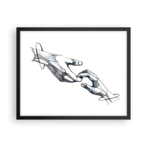 Poster in een zwarte lijst - Een goed gebaar - 50x40 cm