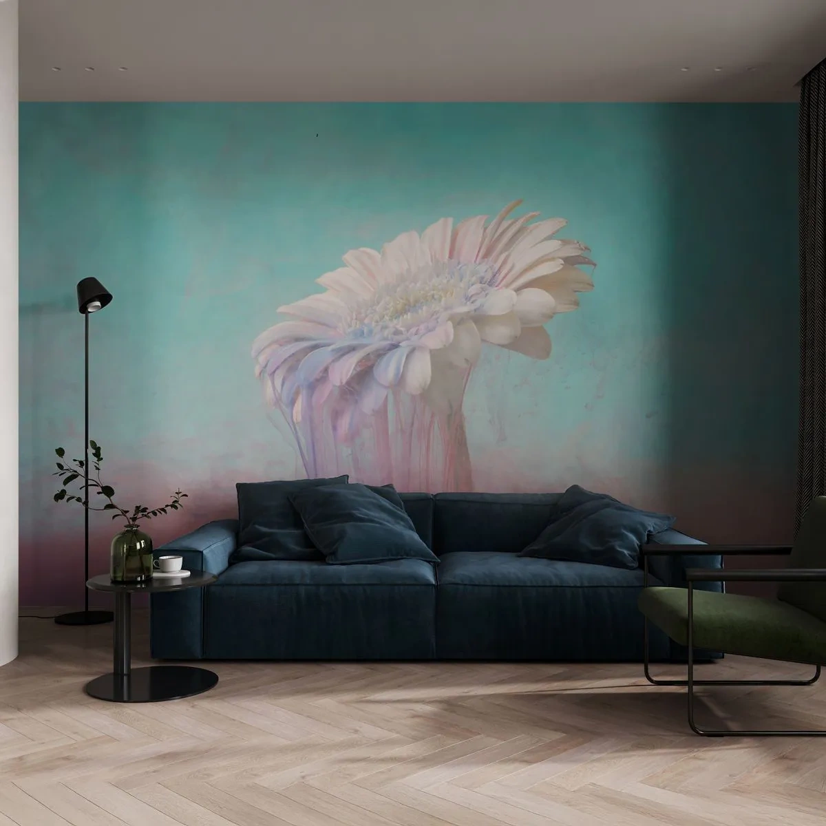 Fotobehang Standard Eco - De bloemenonderwereld - Abstractie, Bloem, Deel - 350x256 cm