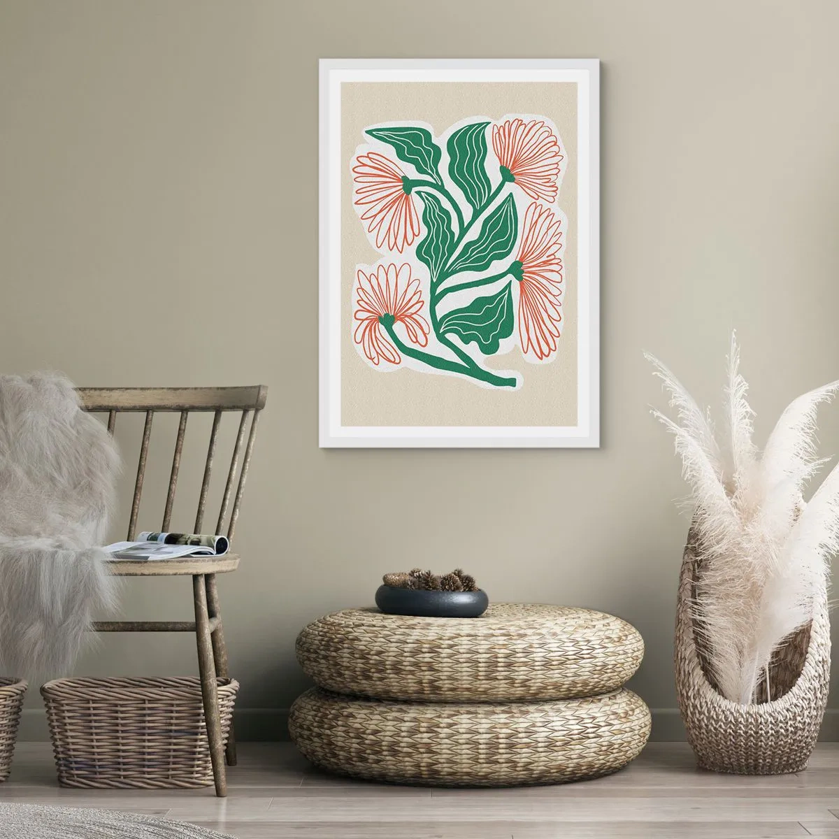 Poster in een witte lijst - Folk en modern - 30x40 cm