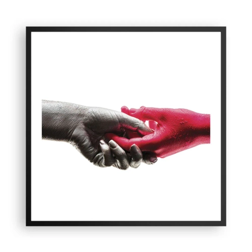 Poster in een zwarte lijst - Samen, hoewel anders - 60x60 cm