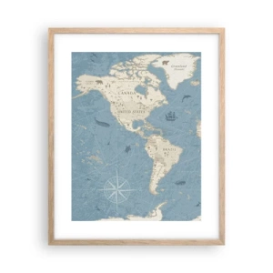 Een poster in een licht eiken lijst - De wereld binnen handbereik - 40x50 cm