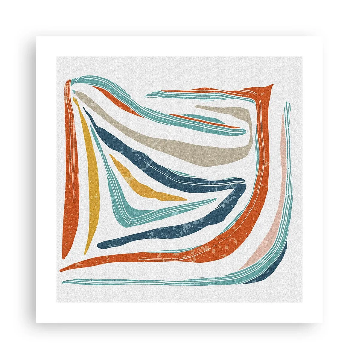 Poster - Abstractie met een vriendelijke glimlach - 50x50 cm