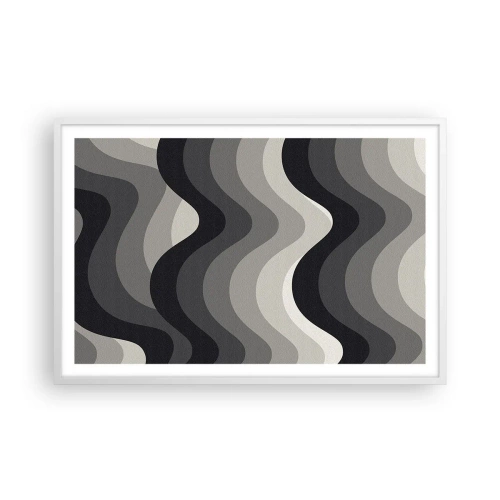 Poster in een witte lijst - Golf na golf - 91x61 cm