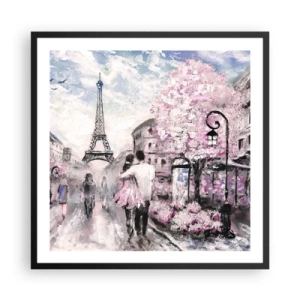 Poster in een zwarte lijst - Hoe verliefd te worden is alleen in ... - 60x60 cm