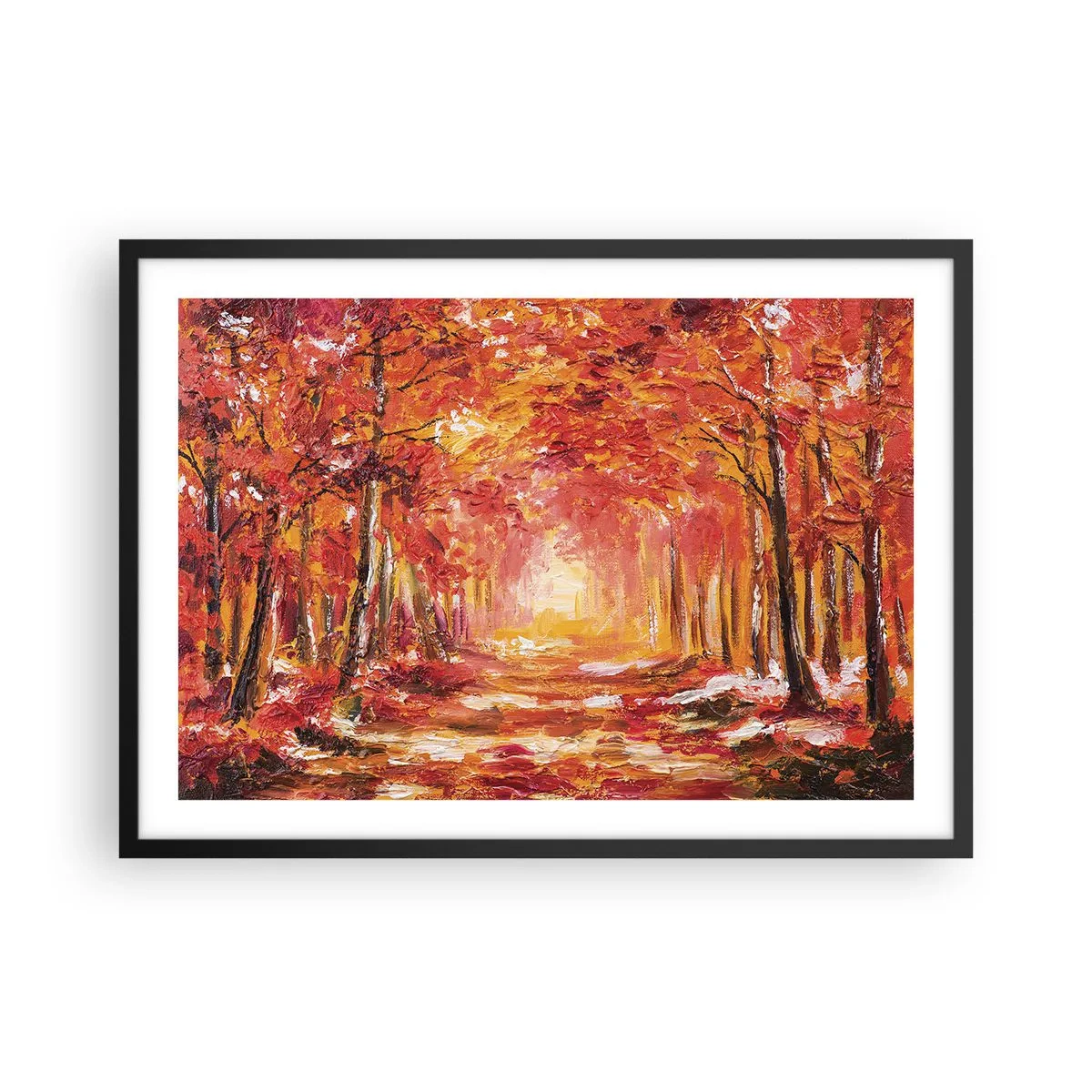 Poster in een zwarte lijst - Koperen bos - 70x50 cm