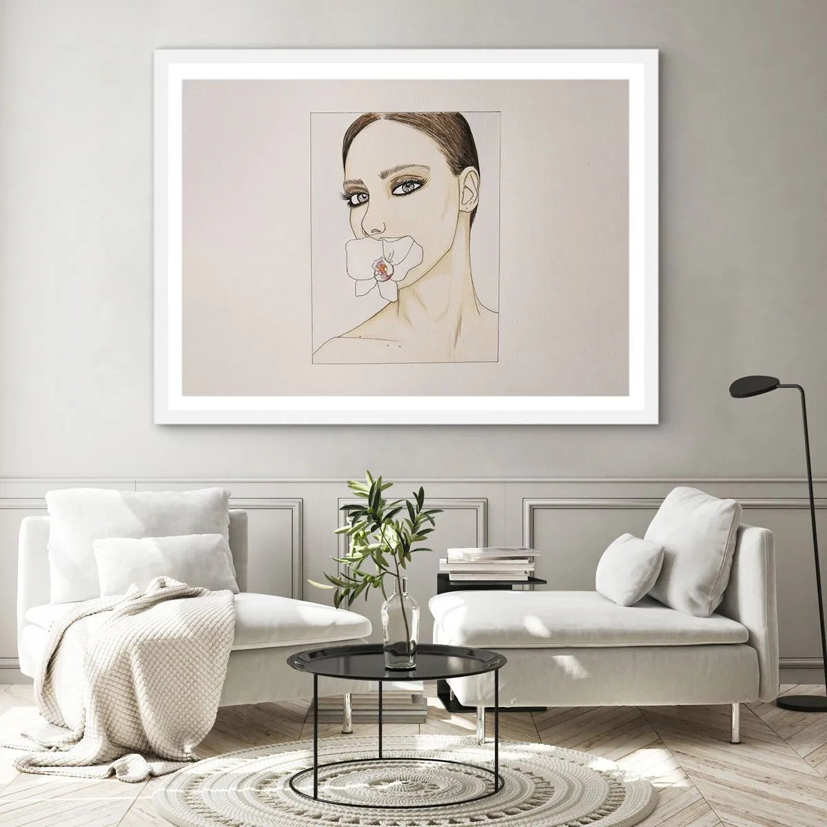 Poster in een witte lijst - Een symbool van elegantie en schoonheid - 40x30 cm