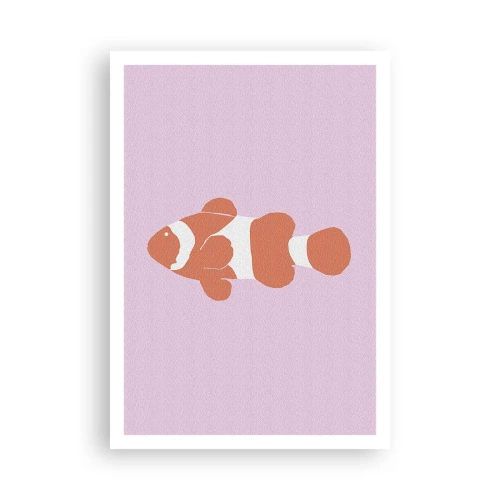 Poster - In koraal dat bij haar gezicht en staart past - 70x100 cm