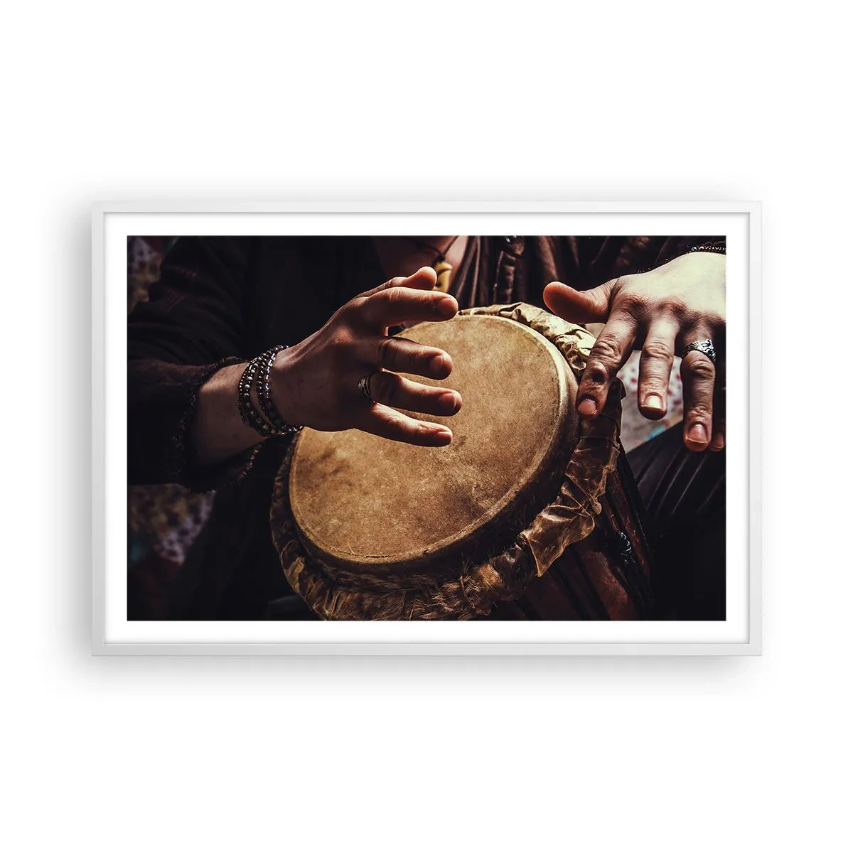 Poster in een witte lijst - Op het ritme van het hart - 91x61 cm