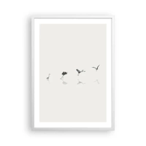 Poster in een witte lijst - Vier eenvoudige stappen - 50x70 cm