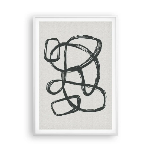 Poster in een witte lijst - Lusvormige abstractie - 70x100 cm