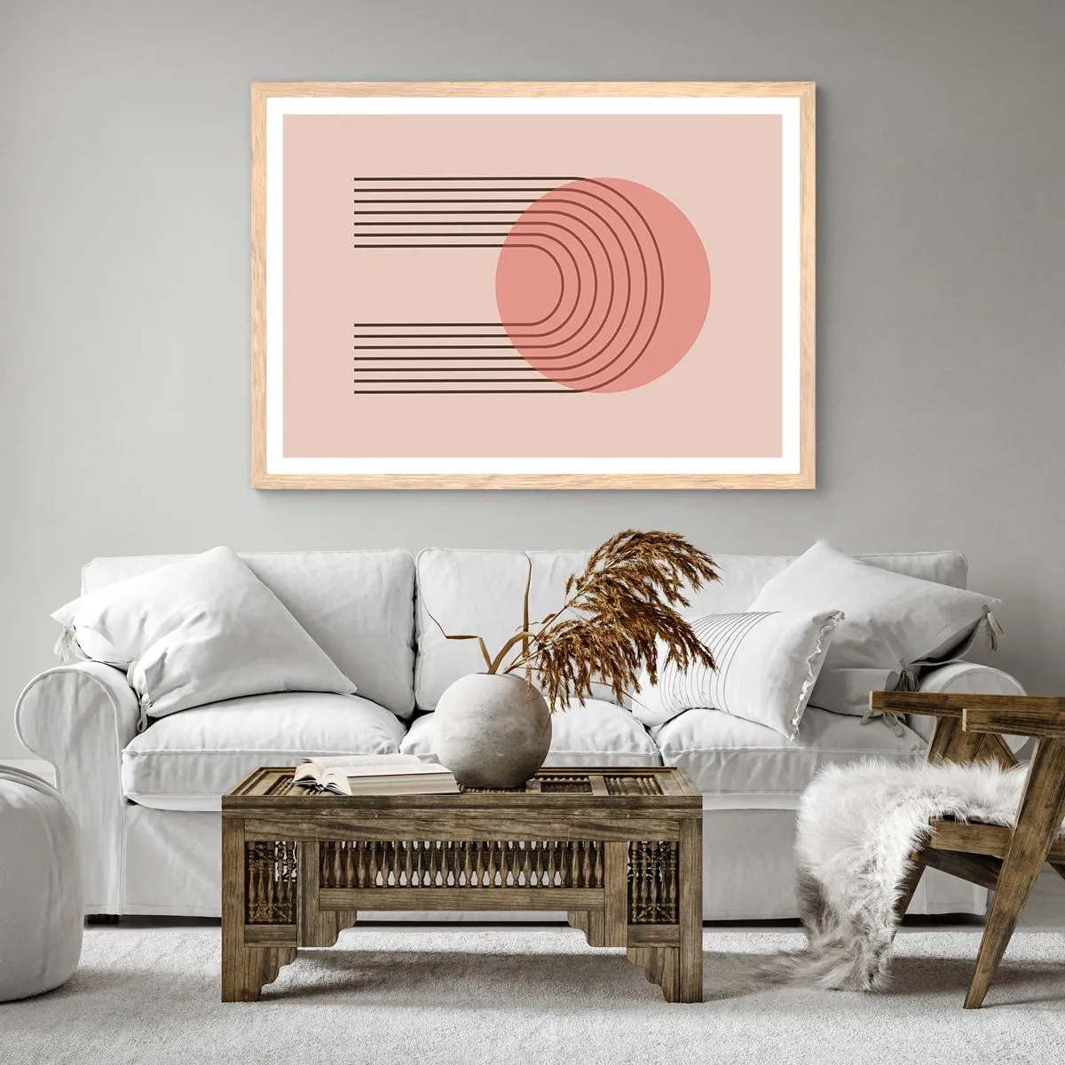 Een poster in een licht eiken lijst - Onweerstaanbare aantrekkingskracht - 100x70 cm